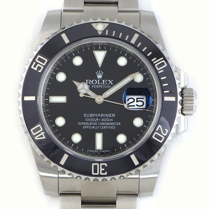 ロレックス Rolex 腕時計 サブマリーナ 116610LN ランダムシリアル ルーレット刻印 ブラック文字盤 デイト 夜光針/インデックス 回転ベゼル SS 自動巻き 【箱・保付き】 【中古】