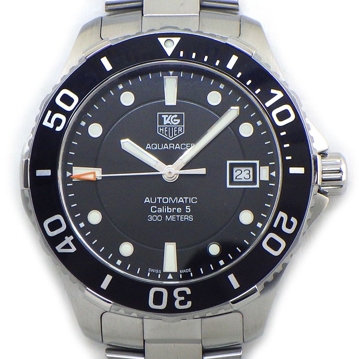 タグ・ホイヤー TAG Heuer 腕時計 アクアレーサー キャリバー5 WAN2110.BA0822 ブラック文字盤 デイト SS 自動巻き 【中古】