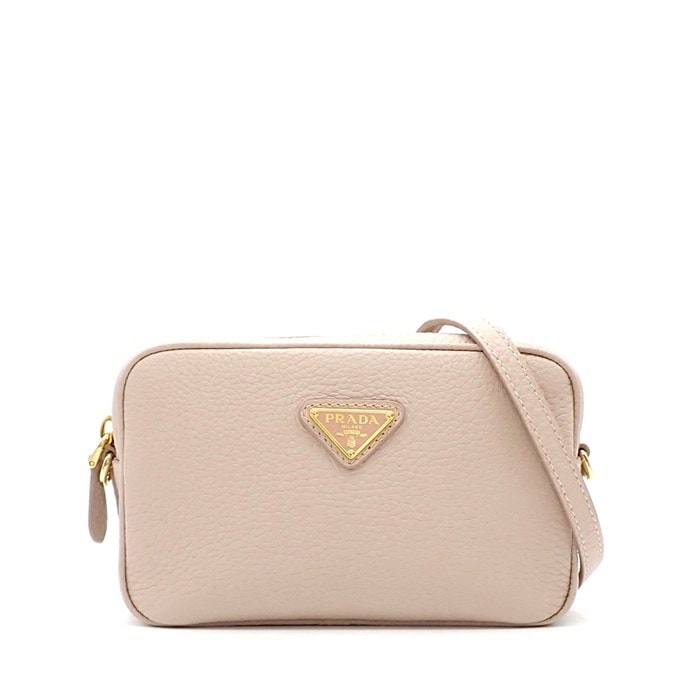 プラダ PRADA ショルダーバッグ レザーミニバッグ 1NF060 2DKV F0NZ2  ニンフィア ピンクベージュ レザーゴールド金具【中古】
