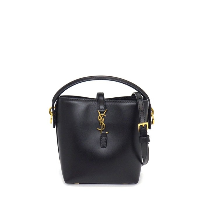 サンローラン SAINT LAURENT ショルダーバッグ LE 37 ミニ 765870 2R20W 1000 ブラック シャイニーレザー ゴールド金具 【中古】