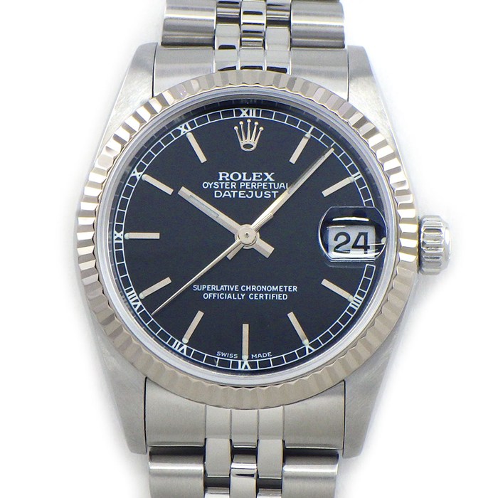 ロレックス Rolex 腕時計 デイトジャスト 78274 A番 1998-1999年製 ブラック文字盤 デイト 夜光針/インデックス K18WG SS 自動巻き 【箱・保付き】 【中古】