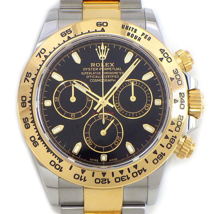 ロレックス Rolex 腕時計 デイトナ 116503 ルーレット刻印 ブラック文字盤 クロノグラフ タキメーター 夜光針/インデックス スモールセコンド K18YG SS 自動巻き 【箱・保付き】 【中古】