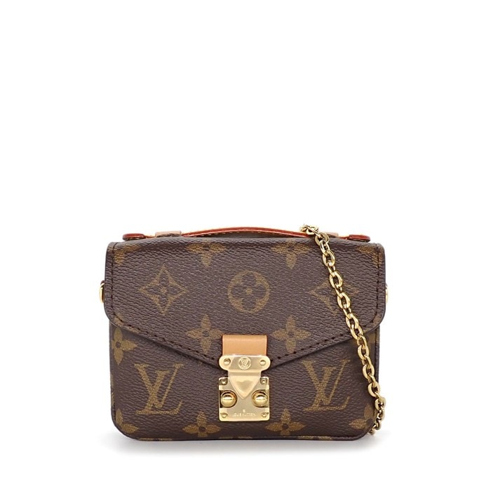 ルイ・ヴィトン LOUIS VUITTON ショルダーバッグ ミクロ メティス M81267 ブラウン モノグラムキャンバス ヌメ革 ゴールド金具 【中古】