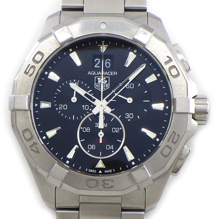 タグ・ホイヤー TAG Heuer 腕時計 アクアレーサー CAY1110-0.BA0927 ブラック文字盤 デイト クロノグラフ 夜光針/インデックス スモールセコンド SS クオーツアナログ 【箱・保付き】 【中古】