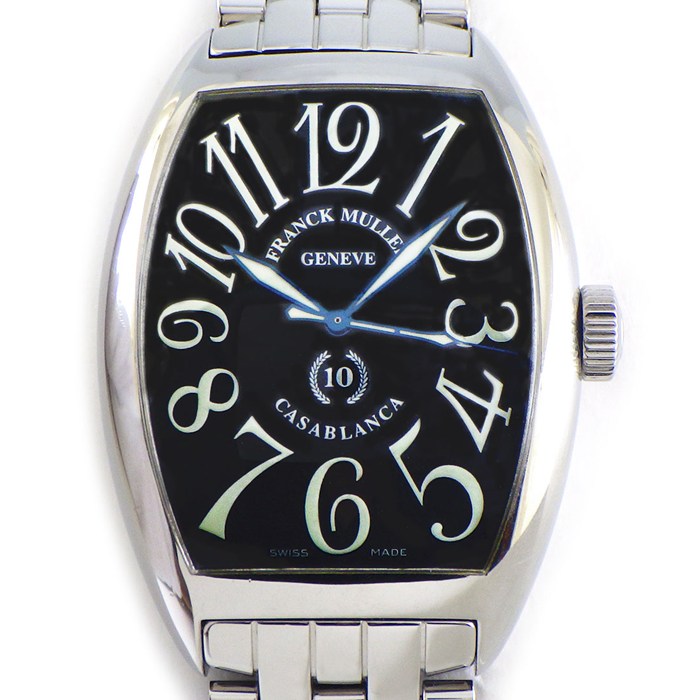 フランクミュラー FRANCK MULLER 腕時計 カサブランカ 8880C 10周年記念モデル トノー ブラック文字盤 夜光針/インデックス SS 自動巻き 【箱・保付き】 【中古】