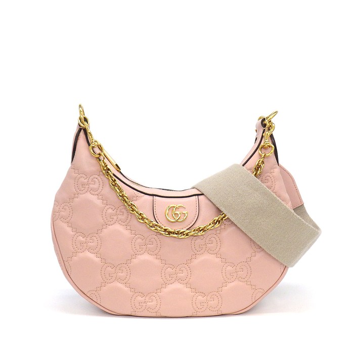 グッチ GUCCI ハンドバッグ GGマトラッセ スモール ショルダーバッグ 739709 UM8HG 5941 ピンク GGマトラッセレザー ゴールド金具 【中古】