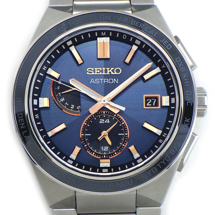 セイコー SEIKO 腕時計 アストロン ネクスター SBXY053/8B63-0BD0 ブルー文字盤 デイト 夜光針/インデックス チタン ソーラー 【箱・保付き】 【中古】