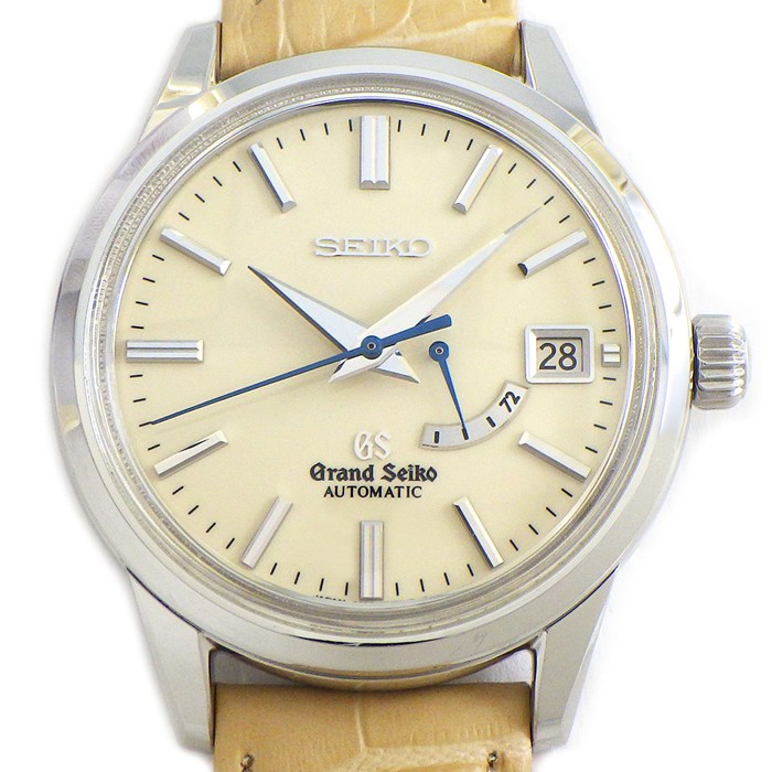 グランドセイコー Grand Seiko 腕時計 メカニカル SBGL017/9S67-00G0 アイボリー文字盤 デイト 裏スケ パワーリザーブ表示 SS ベージュ レザーベルト 自動巻き