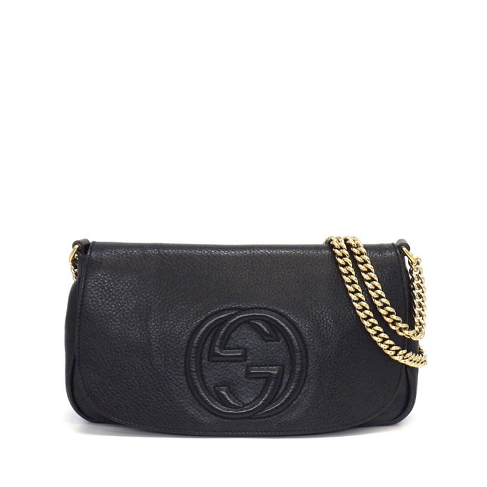 グッチ GUCCI ショルダーバッグ ソーホー チェーンショルダーバッグ 336752 ブラック レザー ゴールド金具 【中古】