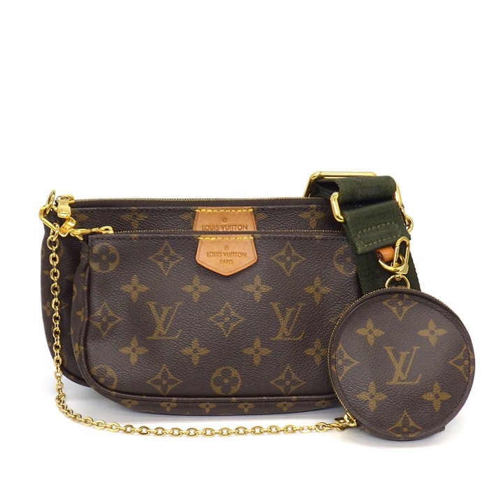 ルイ・ヴィトン LOUIS VUITTON ショルダーバッグ ミュルティポシェットアクセソワール M44813 カーキ モノグラム レザー 【中古】