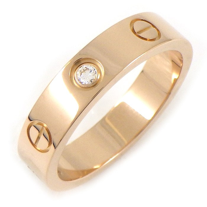 カルティエ Cartier リング ラブ スモールモデル SM B4050749 1ポイント ダイヤモンド 0.02ct K18PG 8.5号 / #49 【中古】