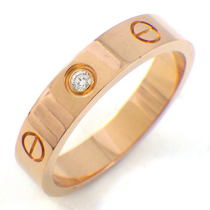 カルティエ Cartier リング ラブ スモールモデル SM B4050755 1ポイント ダイヤモンド 0.02ct K18PG 14.5号 / #55 【中古】