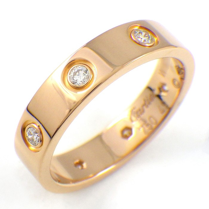 カルティエ Cartier リング ラブ スモールモデル SM B4050849 フル 8ポイント ダイヤモンド 0.19ct K18PG 9号 / #49 【中古】