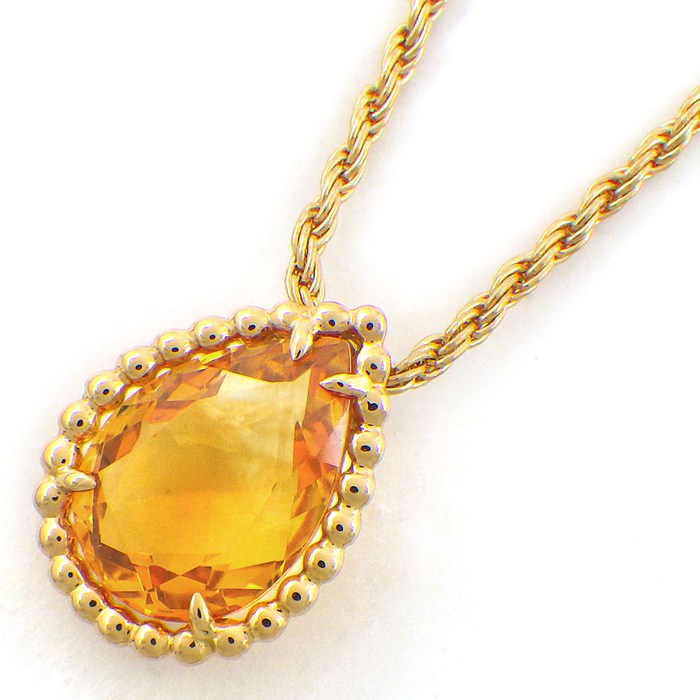 ブシュロン BOUCHERON ネックレス セルパンボエム スモール ドロップモチーフ スクリューチェーン シトリン K18YG 【中古】