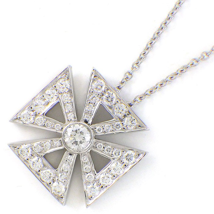 ティファニー Tiffany & Co. ネックレス マルティーズ クロス パヴェ ダイヤモンド PT950 【中古】