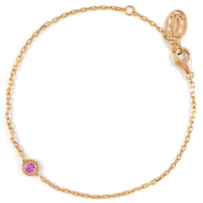 カルティエ Cartier ブレスレット ダムール サフィール レジェ 1ポイント ピンク サファイア K18PG 【箱・保付き】 【中古】