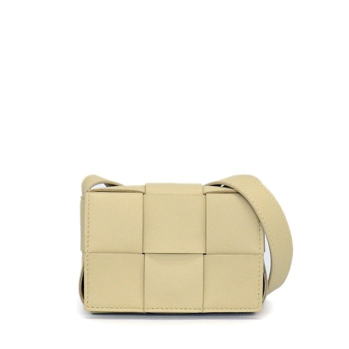 ボッテガ・ヴェネタ BOTTEGA VENETA ショルダーバッグ キャンディ カセット 666688 VMAY1 9776 ポリッジ レザー 【中古】
