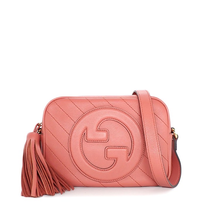 グッチ GUCCI ショルダーバッグ インターロッキングG ブロンディ スモール 742360 1IV0G 6701 ピンク カーフレザー ゴールド金具 【中古】