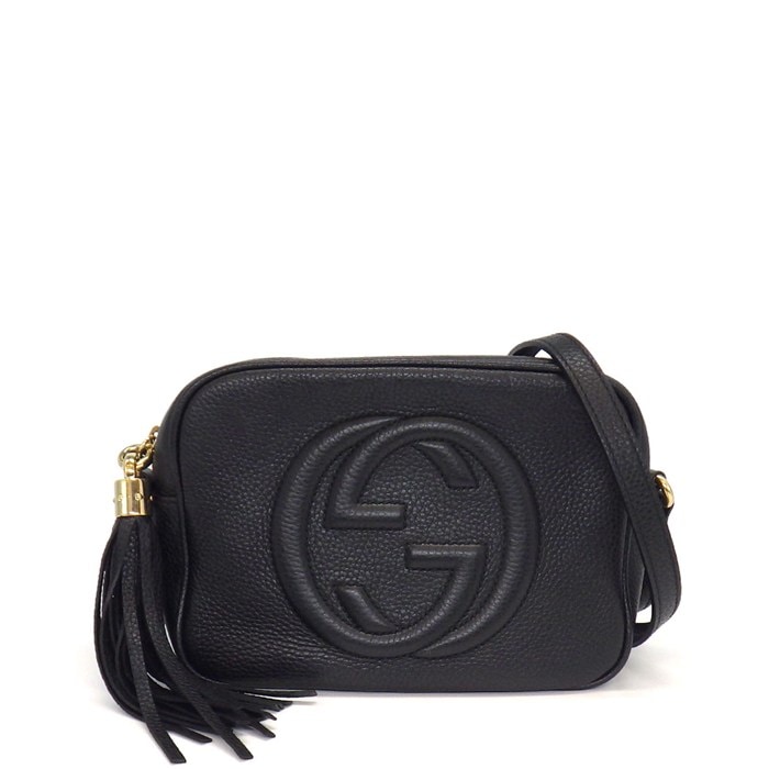 グッチ GUCCI ショルダーバッグ ソーホー スモール タッセル付き ディスコバッグ 308364 ブラック レザー ゴールド金具 【中古】