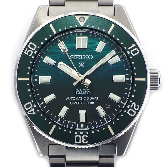 セイコー SEIKO 腕時計 プロスペックス SBDC205/6R55-00N0 グリーン文字盤 PADI限定モデル デイト 夜光針/インデックス 回転ベゼル SS 自動巻き 【箱・保付き】 【中古】