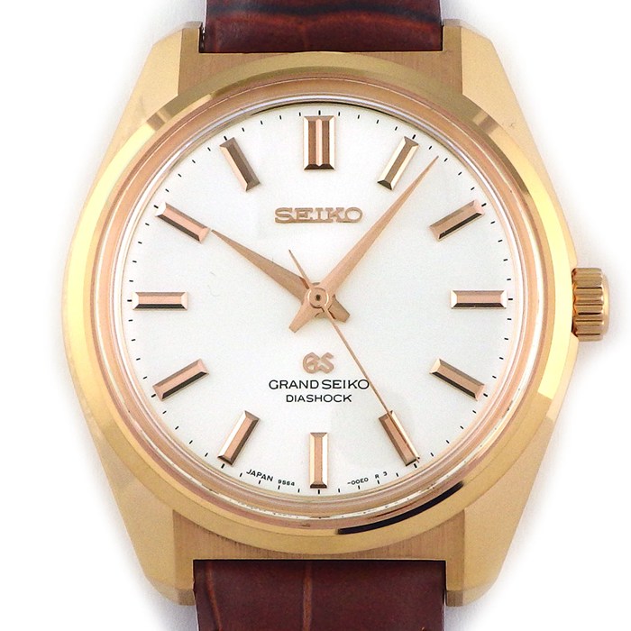 グランドセイコー Grand Seiko 腕時計 ヒストリカルコレクション 44GS復刻 SBGW046/9S64-00F0 世界70本限定 シルバー文字盤 カーフレザーベルト K18PG 手巻き