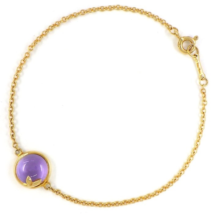 ティファニー Tiffany & Co. ブレスレット オリーブリーフ カボションカット アメジスト K18YG 【中古】
