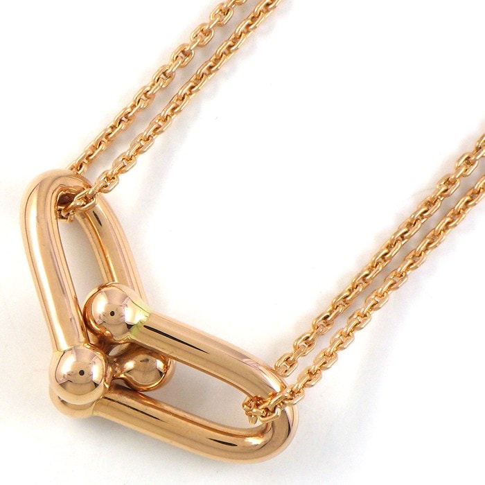 ティファニー Tiffany & Co. ネックレス ハードウェア ラージ ダブルリンク 63982326 K18PG 【中古】