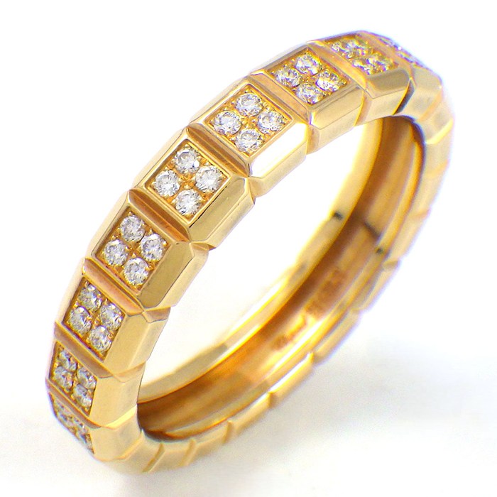 ショパール Chopard リング アイスキューブ 82/6815 フルサークル パヴェ 80ポイント ダイヤモンド 0.63ct K18YG 16.5号 【中古】