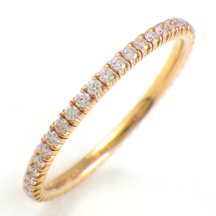 カルティエ Cartier リング エタンセル ウェディング バンド 1.5mm B4210549 フルエタニティ ダイヤモンド K18PG 9号 / #49 【中古】