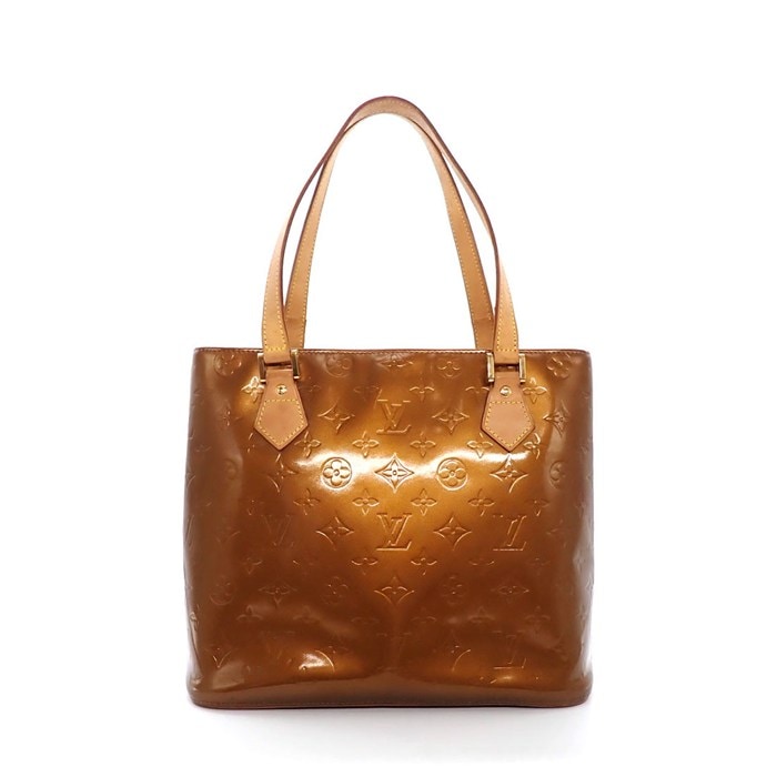 ルイ・ヴィトン LOUIS VUITTON トートバッグ  ヒューストン M91122 2000年製 ブロンズ モノグラム ヴェルニ ゴールド金具 【中古】