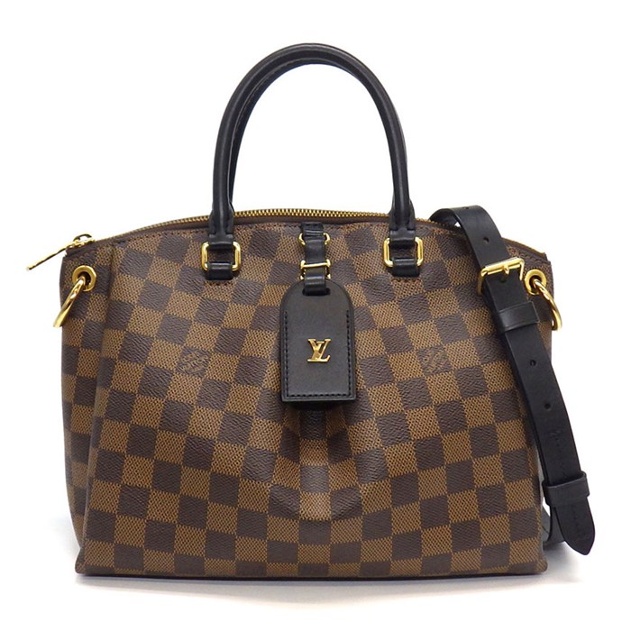 ルイ・ヴィトン LOUIS VUITTON ハンドバッグ オデオン トート N45282 ダミエエベヌキャンバス ブラック レザー ゴールド金具 【中古】