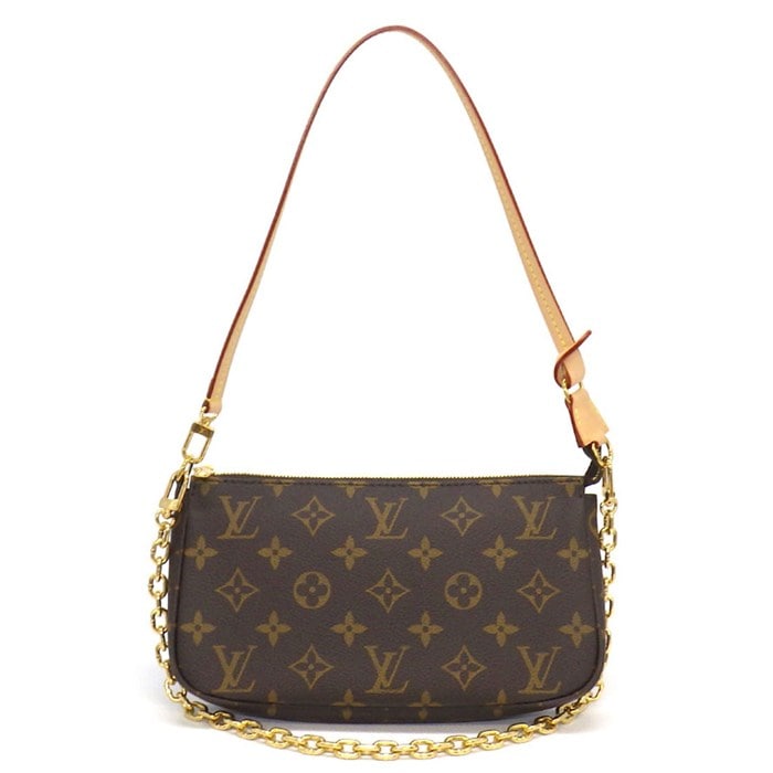 ルイ・ヴィトン LOUIS VUITTON ショルダーバッグ ポシェット アクセソワール M82766 モノグラムキャンバス ヌメ革 ゴールド金具 【中古】