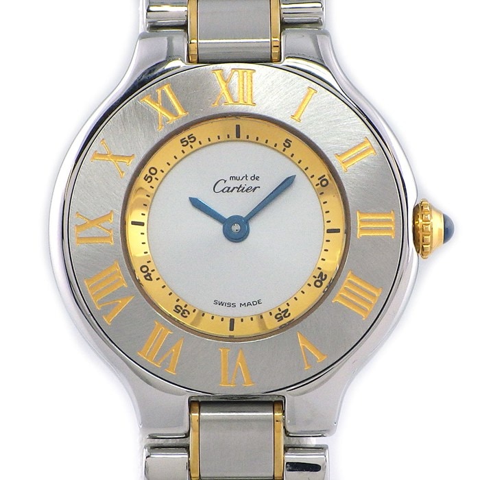 カルティエ Cartier 腕時計 マスト21 ヴァンティアン W10073R6 シルバー文字盤 SS クオーツアナログ 【中古】