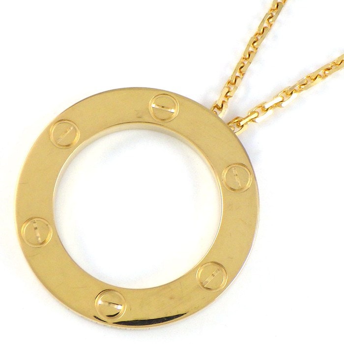 カルティエ Cartier ネックレス ラブ B7014200 ラブサークル K18YG 【箱・保付き】 【中古】
