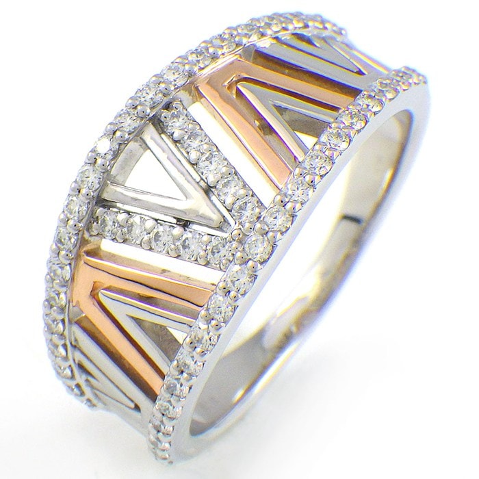 ベリテ VERITE リング ザ・ブィ THE V 102708010118 H&C ダイヤモンド 0.35ct PT950 K18PG 15号 【中古】