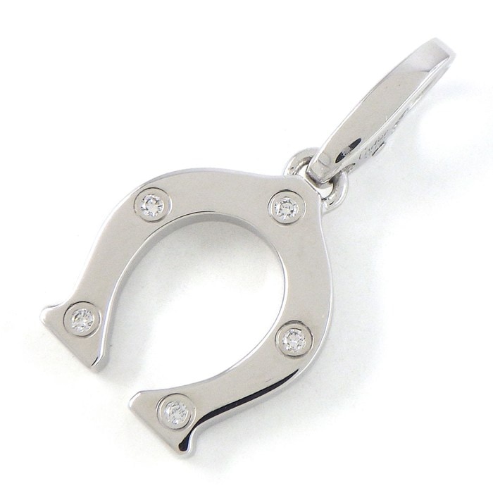 カルティエ Cartier チャーム ペンダントトップ ホースシュー 5ポイント ダイヤモンド K18WG 【中古】