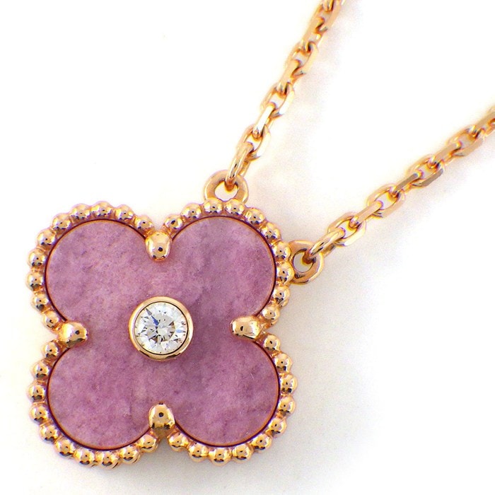 ヴァンクリーフ＆アーペル Van Cleef & Arpels ネックレス ヴィンテージ アルハンブラ VCARP7TD00 2021年 ホリデーコレクション クリスマス 限定モデル ロードナイト 1ポイント ダイヤモンド K18PG 【箱・保付き】 【中古】