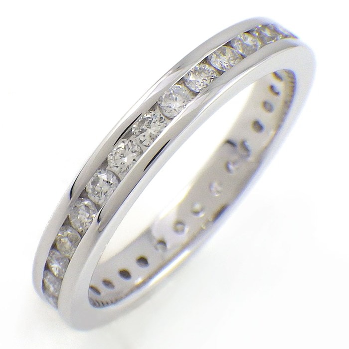 【ダイヤモンド】 リング フルサークル チャネルセット ダイヤモンド 0.69ct K18WG 10号 【中古】