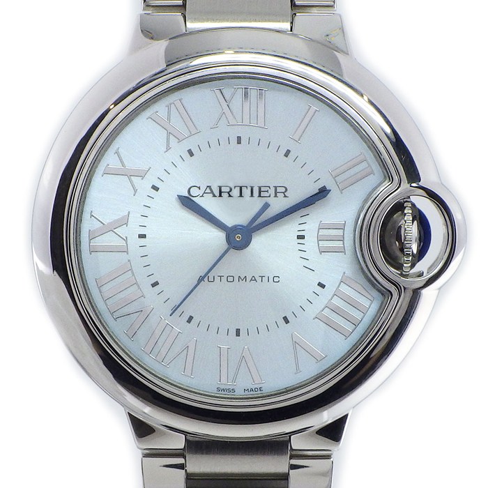 カルティエ Cartier 腕時計 バロンブルー WSBB0062 アイスブルー文字盤 ローマンインデックス SS 自動巻き 【箱・保付き】 【中古】