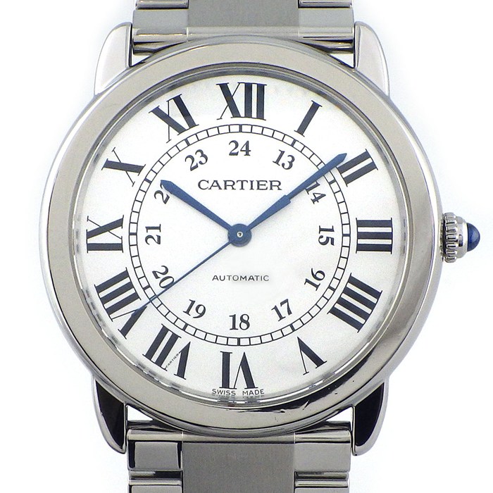 カルティエ Cartier 腕時計 ロンドソロ WSRN0012 シルバー文字盤 ローマンインデックス SS 自動巻き 【中古】