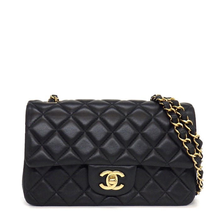 シャネル CHANEL ショルダーバッグ マトラッセ20 ミニ クラシック ハンドバッグ A69900 ブラック ボルドー ラムスキン 【中古】