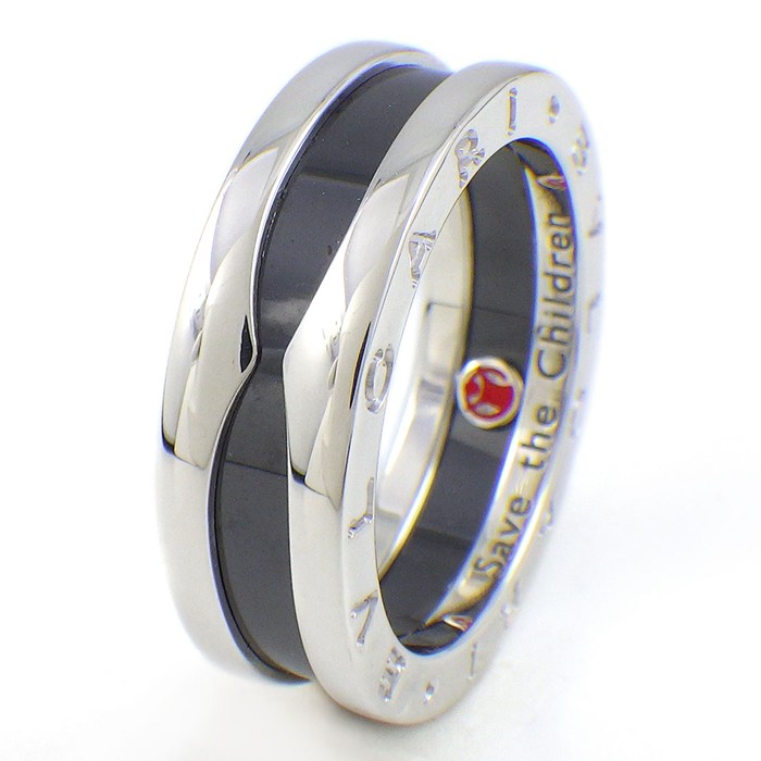 ブルガリ BVLGARI リング B-zero1 ビーゼロワン セーブザチルドレン SV925 ブラックセラミック 15号 / #56 【中古】