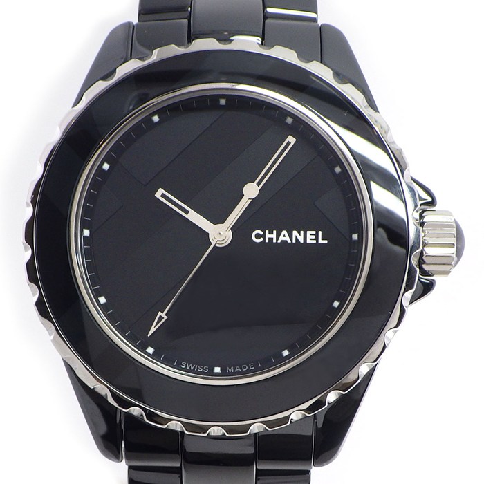 シャネル CHANEL 腕時計 J12 アンタイトル H5581 世界1200本限定モデル ブラック 文字盤 セラミックベルト SS 自動巻き 【中古】