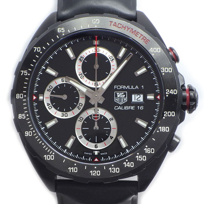 タグ・ホイヤー TAG Heuer 腕時計 フォーミュラ1 キャリバー16 CAZ2011.FT8024 デイト クロノグラフ タキメーター スモールセコンド ブラック 文字盤 ラバーベルト SS 自動巻き 【箱・保付き】 【中古】