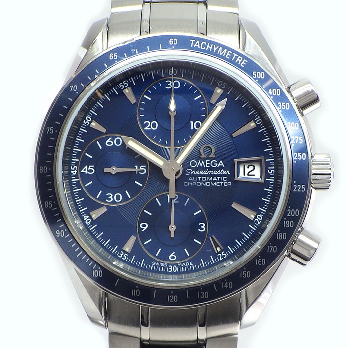 オメガ OMEGA 腕時計 スピードマスター 3212.80.00 ブルー文字盤 デイト クロノグラフ タキメーター スモールセコンド 夜光針 SS 自動巻き 【中古】