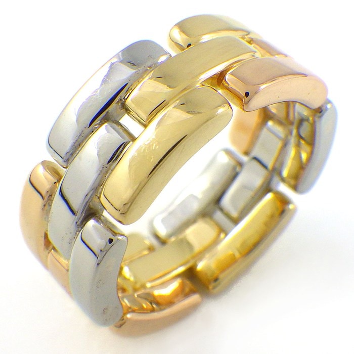 カルティエ Cartier リング マイヨン パンテール 3連 トリニティ スリーカラー K18PG K18WG K18YG 10号 / #51 【中古】