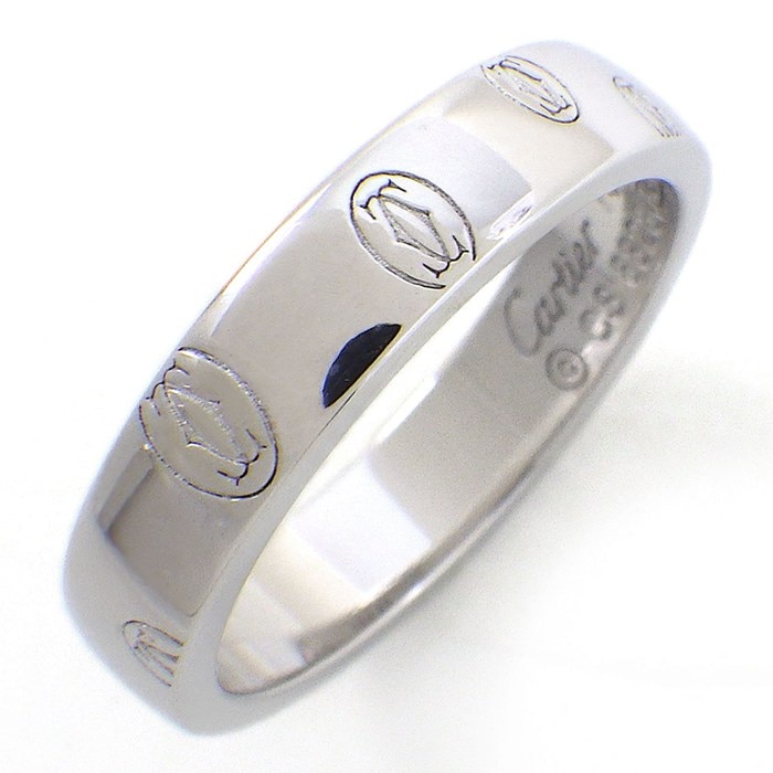 カルティエ Cartier リング ハッピーバースデー SM 2C ロゴ K18WG 10号 / #50 【中古】