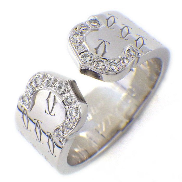 カルティエ Cartier リング C2 2C ハッピーバースデー 2000年 ホリデーシーズン限定モデル ダイヤモンド K18WG 12号 / #52 【中古】