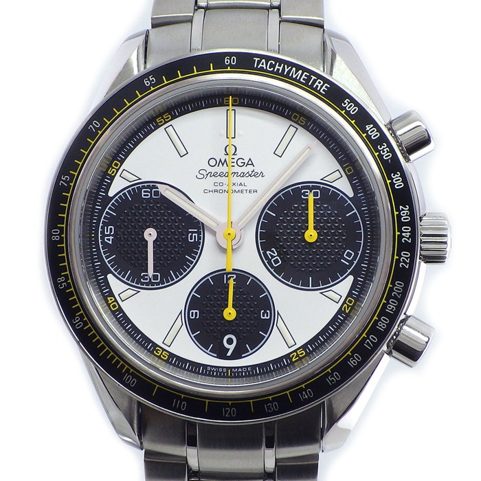 オメガ OMEGA 腕時計 スピードタイマー レーシング 326.30.40.50.04.001 デイト クロノグラフ タキメーター スモールセコンド ホワイト 文字盤 SS 自動巻き 【中古】