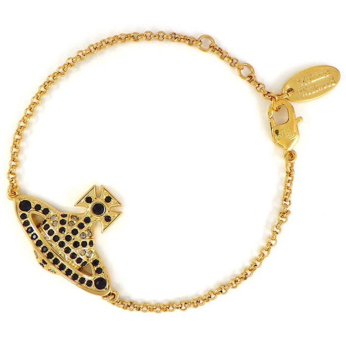 ヴィヴィアン・ウエストウッド Vivienne Westwood ブレスレット JACK BAS RELIEF (ジャックバスレリーフ) 6102021202R518 オーブ ブラック ラインストーン ホワイト ラインストーン GP